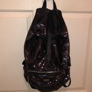 Black sequin backpack